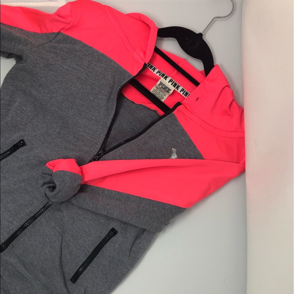 Grey and pink zip up jacket
